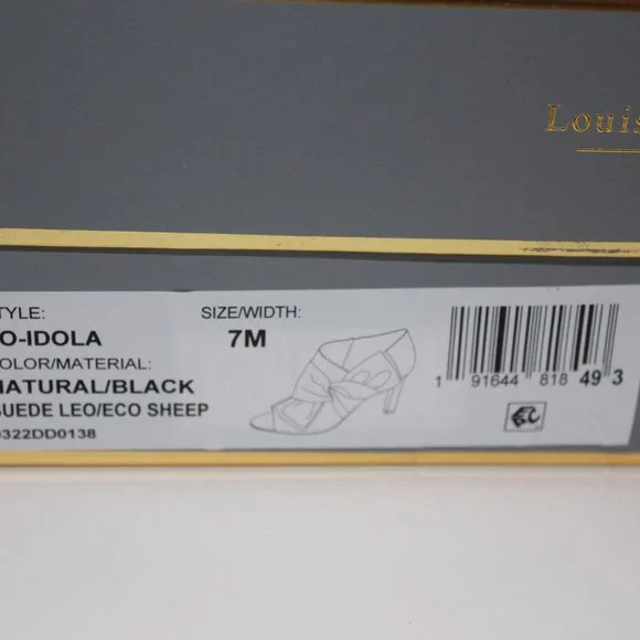 Louise et Cie Lo Idola Open Toe Bootie Heeled Boot Leopard Women Shoe 7 NEW FLAW - Picture 12 of 13